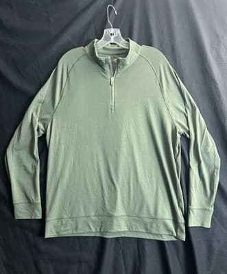 G/Fore Pullover Mens L Olive 1/4 Zip Long Sleeve Golf Performance Back Logo - Image 1