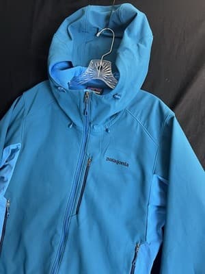 Patagonia Adze Hybrid Hoody Mens L Blue Softshell Polartec Windproof Jacket - Thumbnail 2