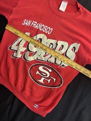 VTG 90s San Francisco 49ers Sweatshirt M Sweater NFL Crewneck SF Logo 7 USA - Thumbnail 7