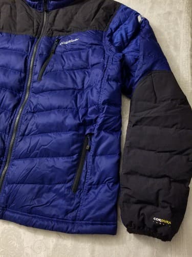 Eddie Bauer Jacket Mens Large Blue First Ascent Goose Down Puffer Zip Up Cordura - Thumbnail 2