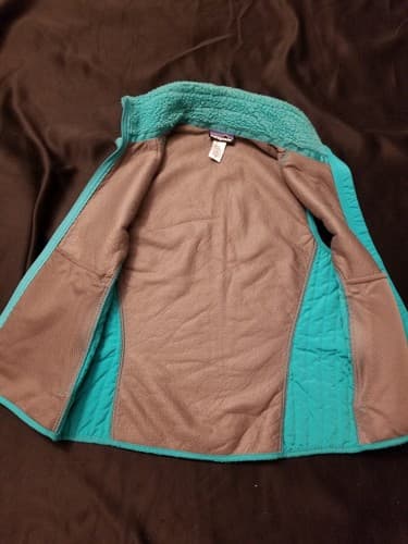 Patagonia Retro X Full Zip Vest Womens Medium M Turquoise Blue Teal Hi Pile - Thumbnail 2