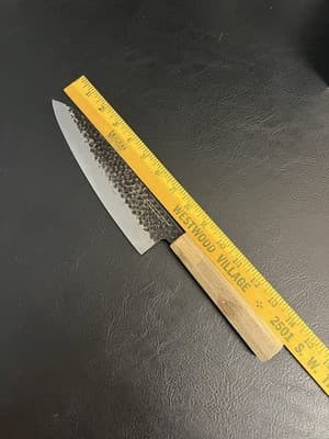FAMCUTE Chef Knife 3 Layers 9Cr18MOV Clad Carbon Steel Hammer Blade Wood Handle - Thumbnail 14
