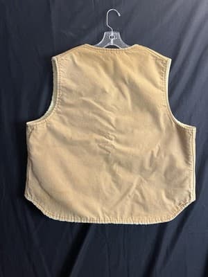 Vintage Carhartt Duck Vest Sherpa Lined USA 6SVT Mens 2XL XXL Brown Duck Fishing - Thumbnail 11
