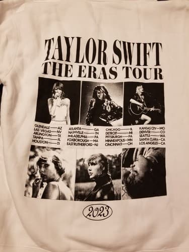 Taylor Swift The Eras Tour White Hoody Shirt Hooded Sweatshirt Mens L Oversize - Thumbnail 6