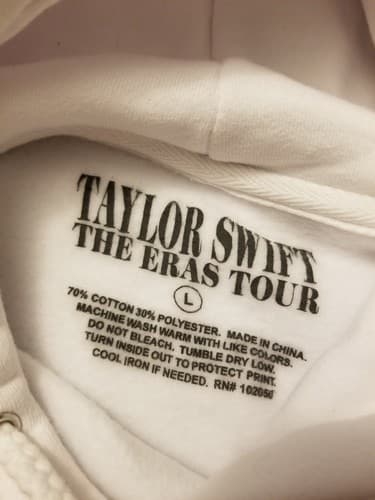 Taylor Swift The Eras Tour White Hoody Shirt Hooded Sweatshirt Mens L Oversize - Thumbnail 5