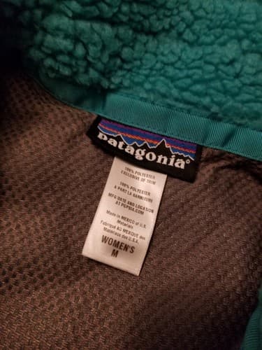 Patagonia Retro X Full Zip Vest Womens Medium M Turquoise Blue Teal Hi Pile - Thumbnail 3