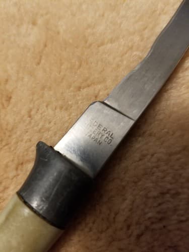 Vintage Kitchen Knife Federal Cutlery Co Japan 8.5" Long 4" Stainless Blade - Thumbnail 3