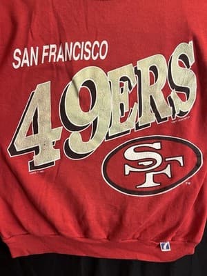 VTG 90s San Francisco 49ers Sweatshirt M Sweater NFL Crewneck SF Logo 7 USA - Thumbnail 2