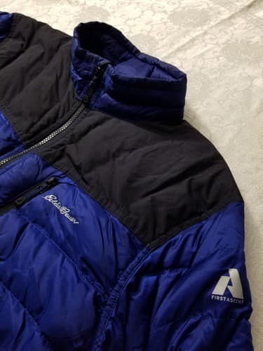 Eddie Bauer Jacket Mens Large Blue First Ascent Goose Down Puffer Zip Up Cordura - Thumbnail 3