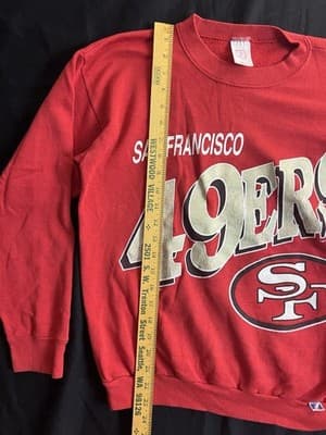 VTG 90s San Francisco 49ers Sweatshirt M Sweater NFL Crewneck SF Logo 7 USA - Thumbnail 6