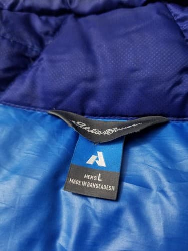 Eddie Bauer Jacket Mens Large Blue First Ascent Goose Down Puffer Zip Up Cordura - Thumbnail 5