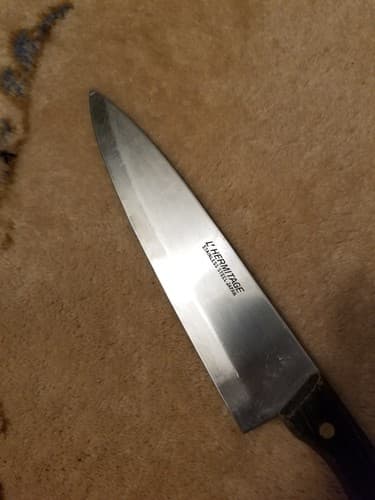 L'Hermitage Stainless Steel Kitchen Chef's 7" Blade Knife 15" Overall JAPAN Vtg - Thumbnail 3