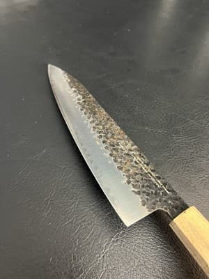 FAMCUTE Chef Knife 3 Layers 9Cr18MOV Clad Carbon Steel Hammer Blade Wood Handle - Thumbnail 7