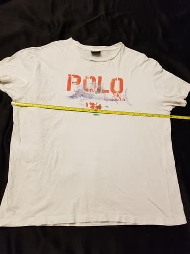 Vtg Ralph Lauren Polo Distressed Vintage T-Shirt Mens L Painted Swordfish RARE - Thumbnail 9