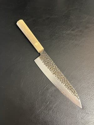 FAMCUTE Chef Knife 3 Layers 9Cr18MOV Clad Carbon Steel Hammer Blade Wood Handle - Thumbnail 10