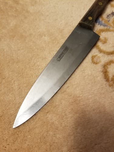 L'Hermitage Stainless Steel Kitchen Chef's 7" Blade Knife 15" Overall JAPAN Vtg - Thumbnail 4