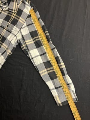 Filson Scout Flannel Button Up Shirt Plaid Mens L Black Gold White Cotton - Thumbnail 10