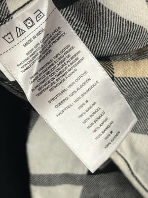 Filson Scout Flannel Button Up Shirt Plaid Mens L Black Gold White Cotton - Thumbnail 6