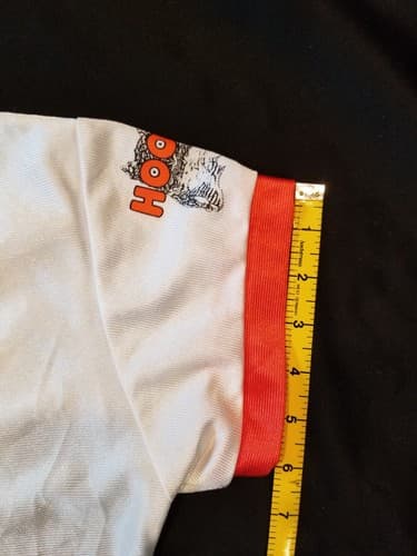 Vintage Hooters Equipment USA Jersey Low Small T Shirt White Orange S Employee - Thumbnail 4