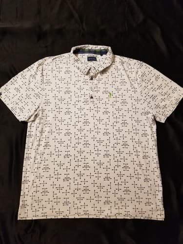William Murray Golf All Over Golf Ball On Tees Polo Shirt Size Mens XXL White - Image 1