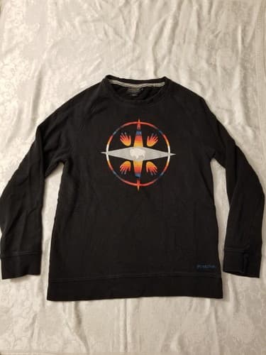 Pendleton Sweater Pullover Jacket Native Mens S Tribal Buffalo Indian Black SW - Image 1