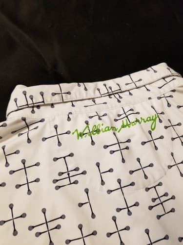 William Murray Golf All Over Golf Ball On Tees Polo Shirt Size Mens XXL White - Thumbnail 9