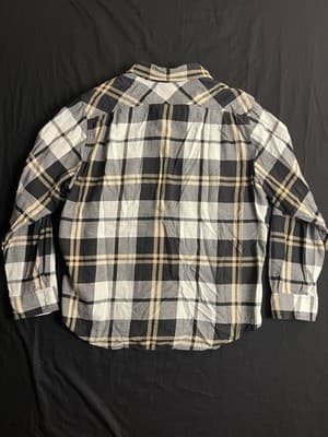 Filson Scout Flannel Button Up Shirt Plaid Mens L Black Gold White Cotton - Thumbnail 7