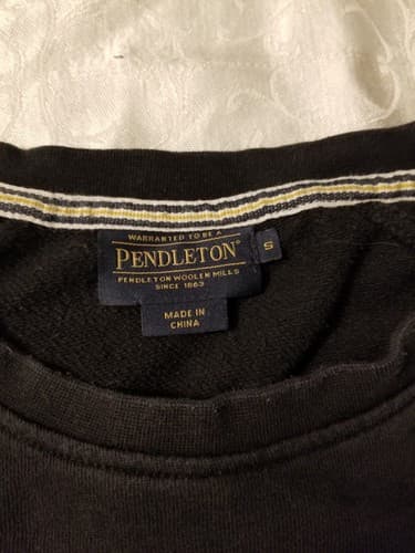 Pendleton Sweater Pullover Jacket Native Mens S Tribal Buffalo Indian Black SW - Thumbnail 4