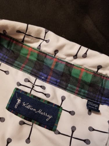 William Murray Golf All Over Golf Ball On Tees Polo Shirt Size Mens XXL White - Thumbnail 5