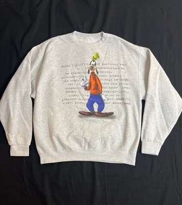 Vintage 90s Goofy Mens M Defined Graphic DisneyLand USA Grey Sweatshirt Walt - Image 1