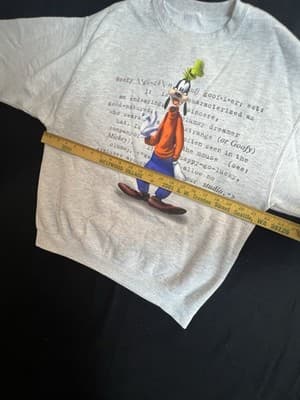 Vintage 90s Goofy Mens M Defined Graphic DisneyLand USA Grey Sweatshirt Walt - Thumbnail 4