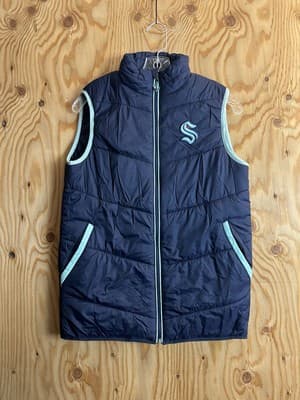 Seattle Kraken NHL Puffer Vest Mens XS Blue Hockey 24-25 Season Ticket Member - Image 1