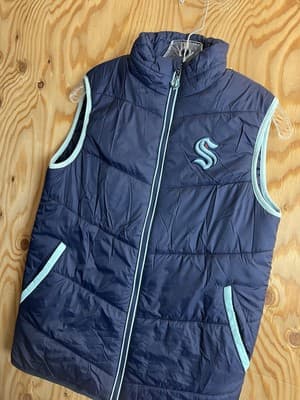 Seattle Kraken NHL Puffer Vest Mens XS Blue Hockey 24-25 Season Ticket Member - Thumbnail 2