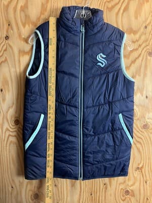 Seattle Kraken NHL Puffer Vest Mens XS Blue Hockey 24-25 Season Ticket Member - Thumbnail 8