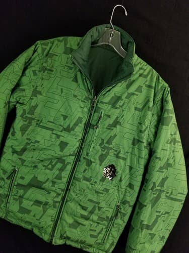 VTG Stussy Reversible Puffer Jacket Quilted All Over Print Men S Coat Thermolite - Thumbnail 4