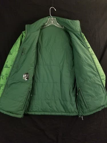 VTG Stussy Reversible Puffer Jacket Quilted All Over Print Men S Coat Thermolite - Thumbnail 6