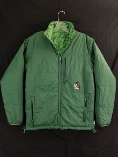 VTG Stussy Reversible Puffer Jacket Quilted All Over Print Men S Coat Thermolite - Thumbnail 7