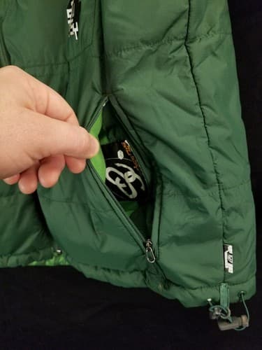 VTG Stussy Reversible Puffer Jacket Quilted All Over Print Men S Coat Thermolite - Thumbnail 11