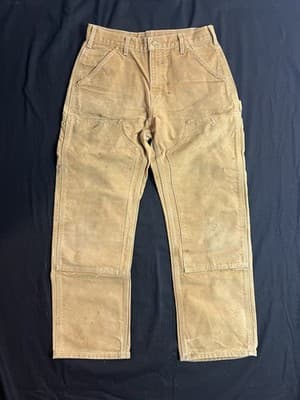 Carhartt B01 BRN Pants Mens 31x30 *30x29 Double Knee Duck Canvas Loose Fit USA - Image 1