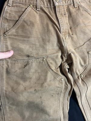 Carhartt B01 BRN Pants Mens 31x30 *30x29 Double Knee Duck Canvas Loose Fit USA - Thumbnail 3