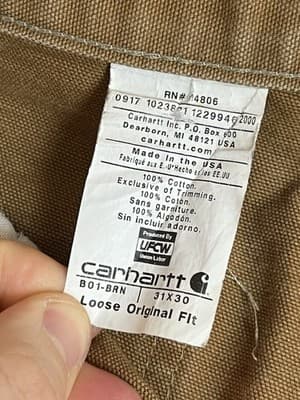 Carhartt B01 BRN Pants Mens 31x30 *30x29 Double Knee Duck Canvas Loose Fit USA - Thumbnail 7