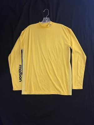 Malbon Golf Sunscape Compression Mock Neck Mens S Long Sleeve Yellow Reef Comber - Image 1