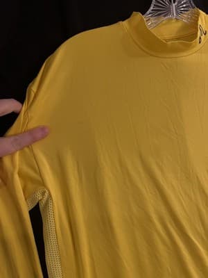 Malbon Golf Sunscape Compression Mock Neck Mens S Long Sleeve Yellow Reef Comber - Thumbnail 4