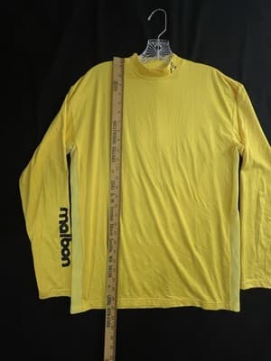 Malbon Golf Sunscape Compression Mock Neck Mens S Long Sleeve Yellow Reef Comber - Thumbnail 5