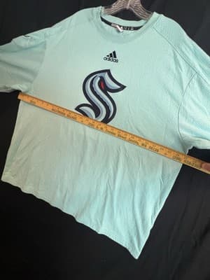 Adidas Seattle Kraken NHL Mens XL Crew Jersey Sweater Long Sleeve Shirt Anchor - Thumbnail 7