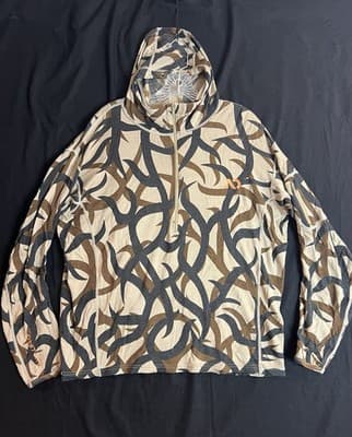First Lite Chama Mid Weight Merino Wool Hoodie ASAT Camo 1/2 Zip Mens M *Shrunk* - Image 1