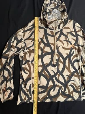 First Lite Chama Mid Weight Merino Wool Hoodie ASAT Camo 1/2 Zip Mens M *Shrunk* - Thumbnail 7