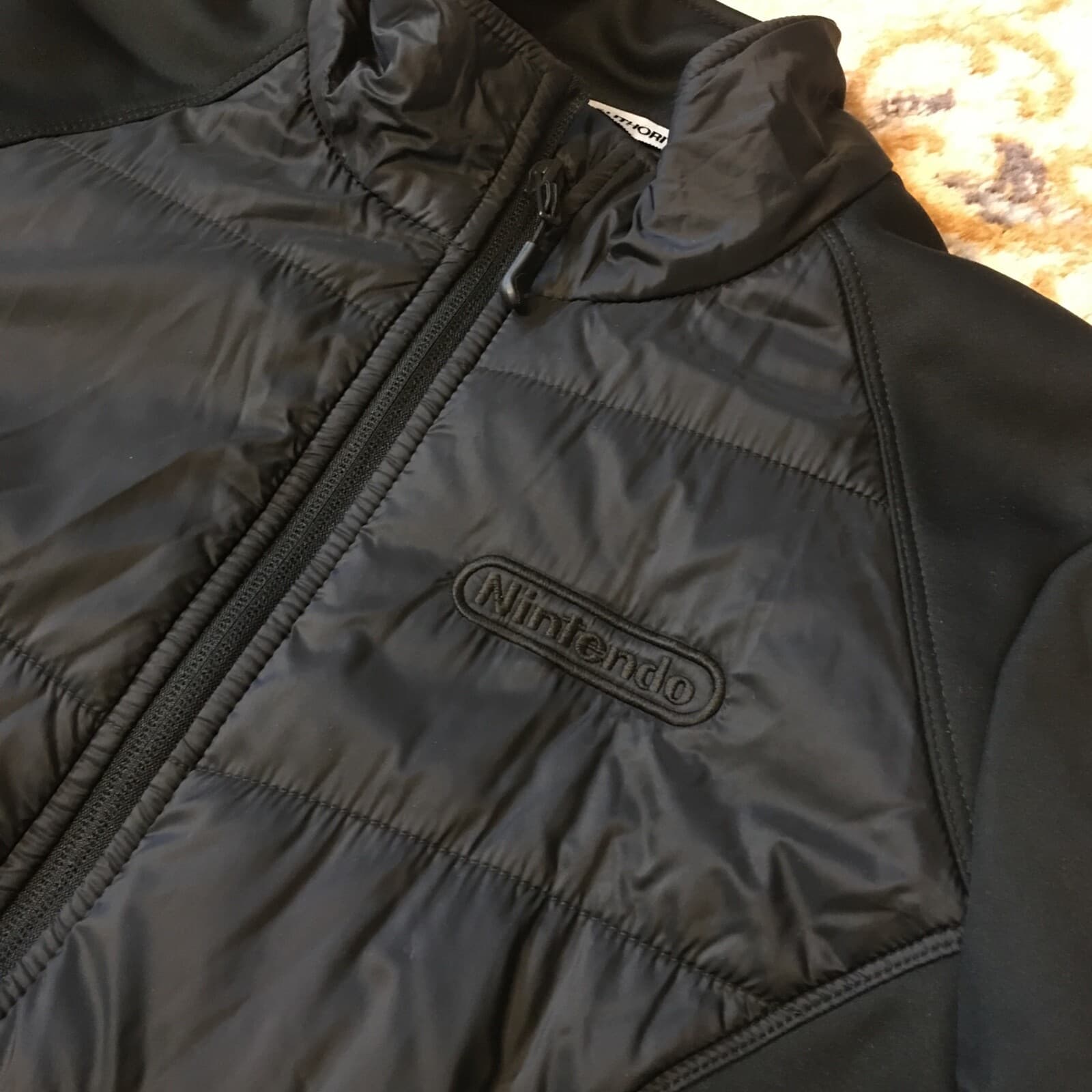 Nintendo Switch Women's M Employee Puffer Jacket Zip-Up Black Medium Puff Gamer - Thumbnail 2