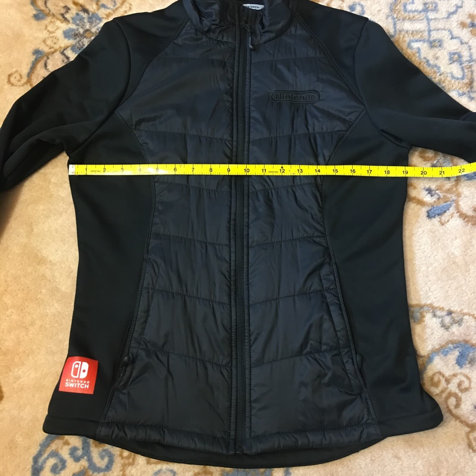 Nintendo Switch Women's M Employee Puffer Jacket Zip-Up Black Medium Puff Gamer - Thumbnail 6
