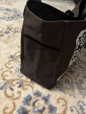 Seattle's Pike Place Market vtg Tote Bag Grocery Brown Cup Holder 2014 Produce - Thumbnail 10